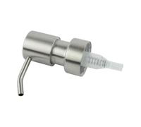 KiraKira Cabezal de bomba de acero inoxidable 304 plateado para dispensador de jabón, boquilla de emulsión de tubo de inmersión de 18 cm de repuesto para botellas de gel de ducha