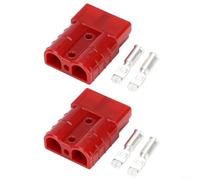 KiraKira Carretilla elevadora eléctrica sin género del conector 2X 50A para la batería, 600V plata plateó el bloque de terminales gris (rojo)