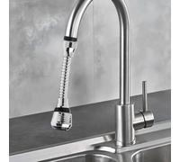 KiraKira Extensión de cabezal rociador de grifo de cocina flexible, adaptador de grifo giratorio de 360 grados de acero inoxidable con modos de flujo dual para fregadero