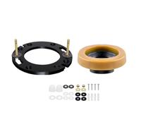 KiraKira Kit de cera de inodoro resistente para anillo y brida, sello extra grueso a prueba de fugas con pernos de latón, se adapta a tuberías de 3 a 4 pulgadas para reparación de suelos de baño