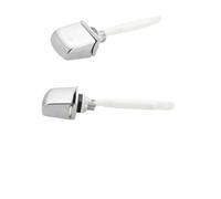 KiraKira Palanca de descarga de inodoro de ABS cromado con un solo botón lateral frontal para tanque para interruptor de repuesto fácil de instalar