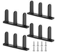 KiraKira Paquete de 4 guías deslizantes de ABS para piso de puerta, color blanco, rodillos de pista inferior compatibles con paneles de armario de 1-3/8 pulgadas, accesorios con tornillos de montaje