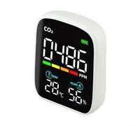 KiraKira Para mini monitor de calidad del aire con sensor NDIR, probador de temperatura y humedad en tiempo real, 6-8H en espera, tipo de carga, pantalla LED para uso en interiores (sin WiFi)