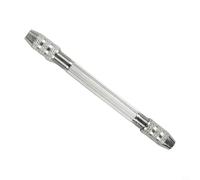 KiraKira Portabrocas de mano de doble cabeza plateado, tornillo de banco de 105 mm con chapado en cromo, perforación de madera de joyería de sujeción de 0,3 a 3,2 mm, reparación