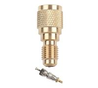 KiraKira R410A - Adaptador de carga HVAC de 5/16 a 1/4 pulgadas de latón giratorio con núcleo de válvula para sistemas Mini Split