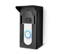 KiraKira Secure - Soporte de montaje para timbre sin taladro, ABS resistente a la intemperie con kit de cuña ajustable, soporte de pared antirrobo, timbres de video, color negro