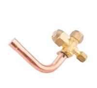 KiraKira Válvula de cierre de CA de latón para R22 R134A R410A R32, válvula de servicio de unidad exterior de alta presión de 4,2 MPa, rango de temperatura de 30 °C a 120 °C