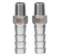 Kisangel Adaptador de Manguera de Aire con Rosca Macho 1/4 NPT y Espiga 10 mm, Conectores de Acero Inoxidable DN8 para Accesorios de Tubería en Kit de Reparación, Paquete de 2