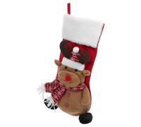 Kisangel Calcetín navideño Grande, calcetín de 43 cm con un Lindo Reno de Dibujos Animados, Bolsa de Regalo navideña, Adorno Colgante navideño para Chimenea, repisa, árbol de Navidad, decoración