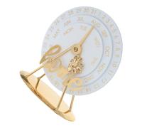 Kisangel Calendario de Sobremesa Rotativo de Hierro Dorado, Decoración Elegante para Oficina y Colecciones Personales, Diseño Circular Minimalista y Vintage