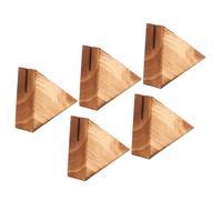 Kisangel Porta Tarjetas de Notas en Base de Madera Beige, Soporte para baraja de Cartas, 5 Unidades para Eventos de Compromiso y Fiestas de Aniversario