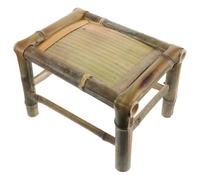 Kisangel Taburete Bambú para Jardín y Terraza Exterior, Diseño Clásico, Material Transpirable, Versátil para Balcón y Oficinas, Pequeño y Portátil