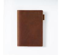 KISSKI - Diarios de cuero para cuaderno de tapa dura A6, cubierta hecha a mano con soporte para bolígrafo, funda para bloc de escritura con 88 hojas de 176 páginas de papel rayado para notas de campo
