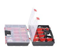 Kistenberg organizer narzędziowy nor duo 40 130x290x390mm is a practical double organizer box set made of durable plastic with transparent lids and removable dividers, perfect for storing small items