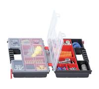 Kistenberg tool organizer narzędziowy norb duo 30 red, durable plastic toolbox with transparent polycarbonate lid and functional partitions, perfect for tool organization, impact resistant.