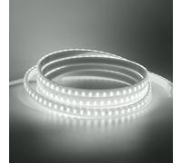 KISUFU 220V Tiras LED,COB SMD 2835 120 LEDs/m,Cada Corte de 1m,IP65 Impermeable,LED Cocina Lights para Escalera de Techo Blancas Tira, gabinete, armario y más, cocina,4M,blanca