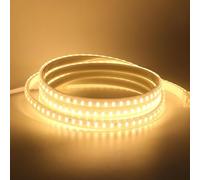 KISUFU 220V Tiras LED,COB SMD 2835 120 LEDs/m,Cada Corte de 1m,IP65 Impermeable,LED Cocina Lights para Escalera de Techo Blancas Tira, gabinete, armario y más, cocina.18M,Blanco cálido