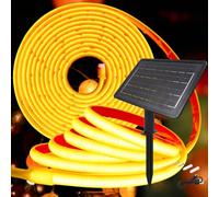 KISUFU 24V Luces Exterior Solar, IP68 Impermeable Luminoso COB 320 Leds/m Neon Tira de Luz LED 8 Modos de Luz Luces Solares con 7200mah Panel Solar Para Jardines, Patio, Dormitorio.