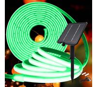 KISUFU 24V Luces Exterior Solar, IP68 Impermeable Luminoso COB 320 Leds/m Neon Tira de Luz LED 8 Modos de Luz Luces Solares con 2400mah Panel Solar Para Jardines, Patio, Dormitorio.