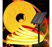 KISUFU 24V Luces Exterior Solar, IP68 Impermeable Luminoso COB 320 Leds/m Neon Tira de Luz LED 8 Modos de Luz Luces Solares con 2400mah Panel Solar Para Jardines, Patio, Dormitorio.