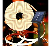 KISUFU 24V Luces Exterior Solar, IP68 Impermeable Luminoso COB 320 Leds/m Neon Tira de Luz LED 8 Modos de Luz Luces Solares con 1200mah Panel Solar Para Jardines, Patio, Dormitorio.