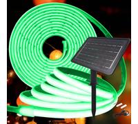 KISUFU 24V Luces Exterior Solar, IP68 Impermeable Luminoso COB 320 Leds/m Neon Tira de Luz LED 8 Modos de Luz Luces Solares con 7200mah Panel Solar Para Jardines, Patio, Dormitorio.