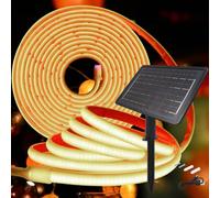KISUFU 24V Luces Exterior Solar, IP68 Impermeable Luminoso COB 320 Leds/m Neon Tira de Luz LED 8 Modos de Luz Luces Solares con 7200mah Panel Solar Para Jardines, Patio, Dormitorio.