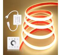 KISUFU Tira LED COB 220V, IP67 Impermeable 240 LEDs/m Pegamento de doble cara Luces LED Light Strip con Regulador de luz RF 750w del Panel táctil para Decoración Bar, Fiesta, TV, Dormitorio.