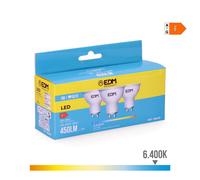 KIT 3 BOMBILLAS DICROICAS LED GU10 5W 450lm 6400K LUZ FRIA Ø5x5,5cm EDM