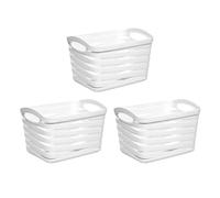 Kit 3 Cestas Medianas Rectangulares 1,5 Litros 7house White