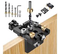 Kit 3 En 1 De Plantilla Para Posicionamiento, 6/8/10/15 Mm Pocket Hole Jig Kit De Plantilla De Clavija, Guía De Perforación Localizador Ajustable, Para Taladrar Y Realizar Conexiones