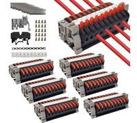 Kit 60 Piezas Conectores Eléctricos Rápidos PCT-211 para Carril DIN, Clemas Eléctricas 0.08-4mm², Bornas de Conexión Eléctrica, Fichas de Empalme Eléctrico para Iluminación, Motores, Hogar, Negro