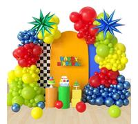 Kit Arco Globos de Cumpleaños Super Decoración para Fiestas Mushroom Globos de Papel de Estrella para Cumpleaños Graduacion