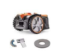 Kit básico LawnMaster AMB16-400 - Cortacésped robótico con visión y carga automática, con tira magnética y cuchillas de repuesto