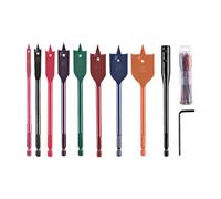 Kit Brocas Pala 10 Brocas Planas De Punta Triple De Precisión