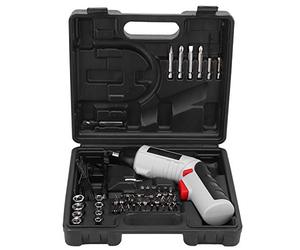 Kit combinado de taladro eléctrico inalámbrico con luz LED Juego de herramientas eléctricas de CC de 4,2 V que incluye 8 enchufes y 36 brocas Mango de doble posición con
