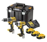 Kit combinado DeWalt de 18V, modelo Dck266P3T (Dcd796 + Dcf887), con 3 baterías de 5,0Ah y maletín Tstak