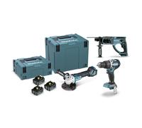 Kit Combo 3 Máquinas Makita 18V Brushless | DLX3093TJ | 3x 5,0Ah + DC18RC + Makpac 2+4