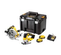 Kit Combo DEWALT 18V DCK2012P2T (DCS570 + DCS334), 2x5.0Ah, Alta Potencia, Incluye Sierra Circular y Serrar para Cortes Precisos, Ideal para Proyectos Profesionales