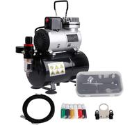 Kit completo de compresor para aerógrafo Silecomplaza, con sistema de refrigeración mejorado, mini compresor, pistola de aerógrafo y accesorios para aerógrafo