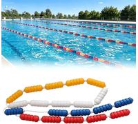 Kit Completo de flotadores para Piscina, línea divisoria de Seguridad de 4,8 m con 2 Ganchos y flotadores, Cuerda de Polipropileno de Longitud Ajustable para Piscina, Gimnasio doméstico