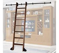 Kit completo de herramientas de escalera deslizante para biblioteca, riel de escalera móvil con ruedas de rodillo para el hogar, biblioteca y loft