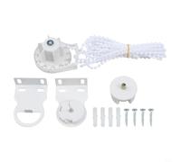 Kit completo de mecanismo de persiana para rieles de 38 mm, cadena de cuentas lisas de 300 cm y soportes, cordón de plástico fácil de instalar para reparación de cortinas