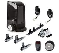 Kit completo Motorline Bravo 500 motor corredera profesional para automatizar puertas y cancelas correderas de hasta 500 kg de peso, con accesorios de calidad profesional y manual en español.