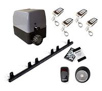 Kit completo profesional VDS motor puerta corredera residencial hasta 400kg de peso con 4 mandos alta seguridad, placa de control, fotocelula de espejo, 3 metros de cremallera de nylon con tornillos