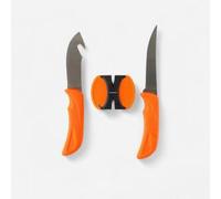 Kit Cuchillos y Afilador Tratamiento Caza Solognac Ergonomico Acero Inoxidable .