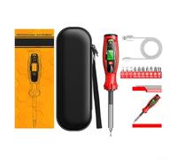 Kit de 11 destornilladores detectores de voltaje sin contacto (rojo) | Cuerpo de metal aislado, diseño resistente a los golpes, equipo de seguridad para electricistas, alambre vivo