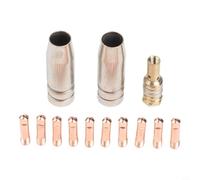Kit de 13 piezas de consumibles de soldadura para antorcha Mig-14ak con boquillas, soporte de punta y puntas de contacto de cobre surtidas en tamaños de 0,6 mm a 1,2 mm para fabricación de metal (1,0