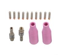 Kit de 14 boquillas de soldadura para antorchas MB15 15AK MIG, puntas de contacto de cobre de 0,6 a 1,2 mm, boquillas de gas de cerámica y soportes de punta consumibles (0,6 mm)