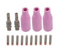 Kit de 15 boquillas de antorcha de soldadura para 15AK MB15 MIG MAG, puntas de revestimiento de cobre de 0,6 a 1,2 mm, boquillas de gas de barro y soportes de punta consumibles (1,0 mm)